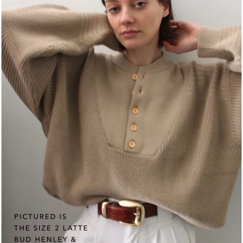 NA NIN Bud Pima Cotton Striped Henley (Latte) - Picture 7 of 10